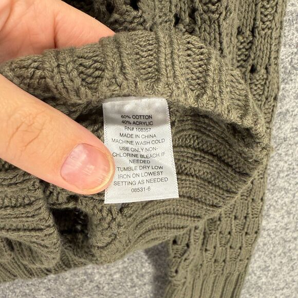 A New Approach Cardigan Women L Large Gray Button Up V-Neck Long Sleeve Cotton - Picture 4 of 7